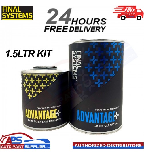 Final Systems Advantage+ 2K MS Clear Coat With Extra Fast Hardener 1.5LTR KIT